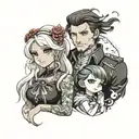 wife Samira husband Alexander children Kira Vasilisa anime tattoo design idea