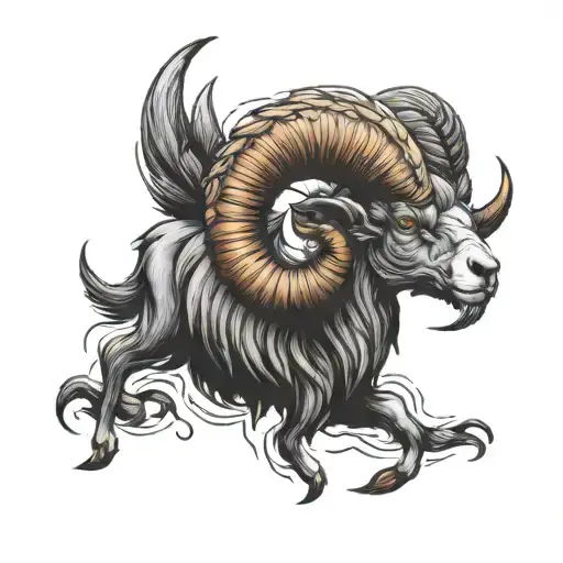 Furious ram tattoo design idea