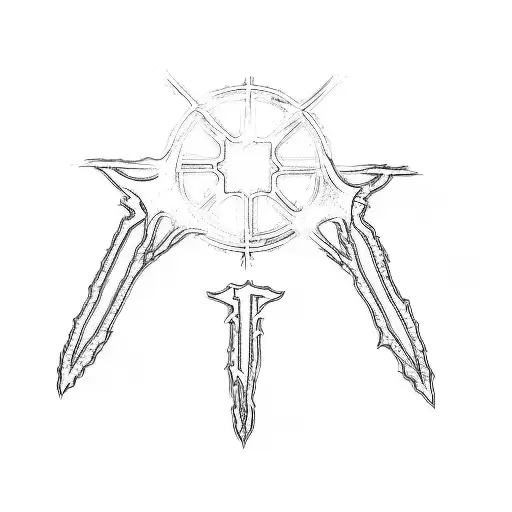 the logo of a black metal band tattoo design idea