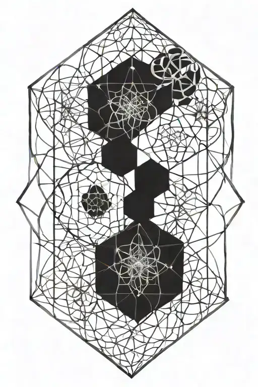 Vesica Piscis sacred geometry metatrons cube flower of life spirals tattoo design idea