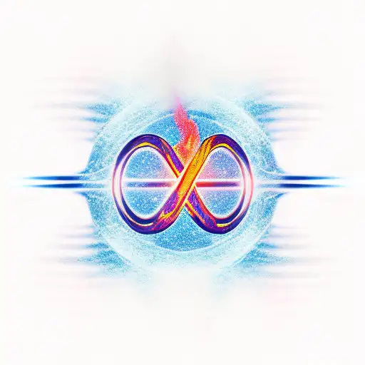 infinity sign compared of half fire and half ice tattoo design idea