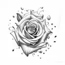 rose , lily of the valley , violet , 3 butterflies  tattoo design idea