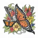 Black Bear, Cardinal, Honeybee, Timber Rattlesnake, Monarch Butterfly tattoo design idea