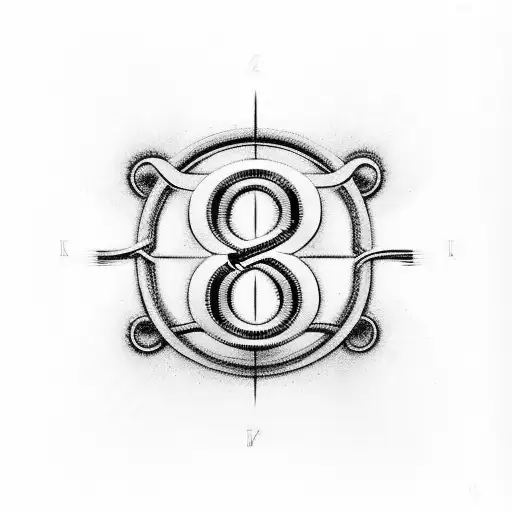 an infinite symbol with the letters K, S and S in Morse code as part of it lines tattoo design idea