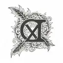 Laurel wreath with a Catholic cross and the inscription IX.IX.MCMXCVIII tattoo design idea