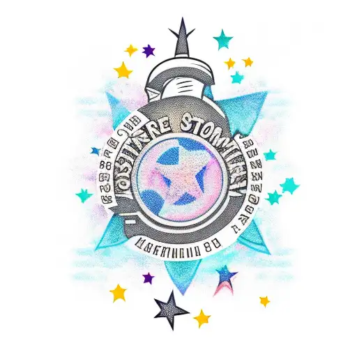 scroll for names with stars  tattoo design idea