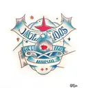 scroll for names with stars  tattoo design idea