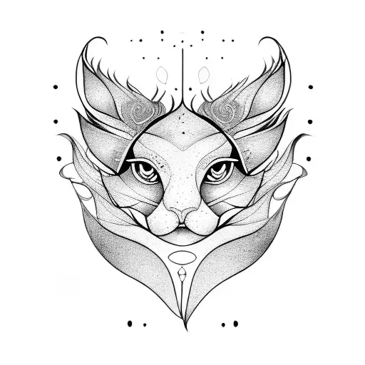 girly line art  tattoo design idea
