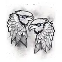 2 ravens, nordic simbols tattoo design idea