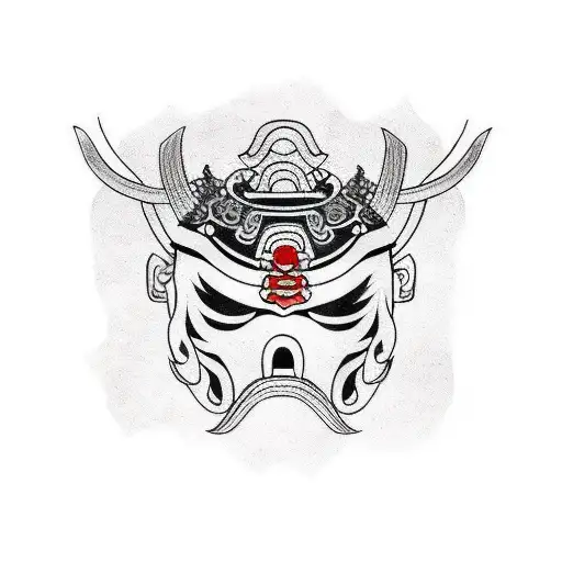 traditional samurai mask tattoo