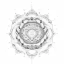 Moon mandala flowers chain  tattoo design idea