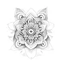 Moon mandala flowers chain  tattoo design idea