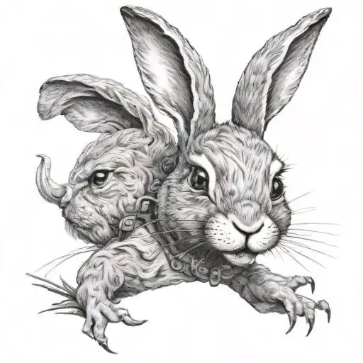 Warner Bros without the rabbit, Tasmania and Sam Mustache tattoo design idea