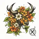 constellation taurus, birth flower april tattoo design idea