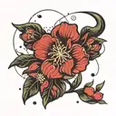 constellation taurus, birth flower april tattoo design idea