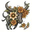 constellation taurus, birth flower april tattoo design idea