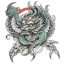 chines thème arms  tattoo design idea