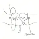 sinus rhythm with 3 hearts connected tattoo design idea