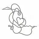 sinus rhythm with 3 hearts connected tattoo design idea