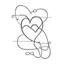sinus rhythm with 3 hearts connected tattoo design idea