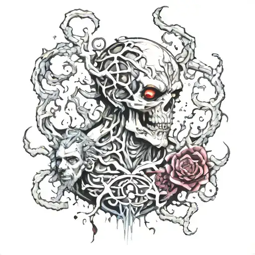 lord shivan infected by zombie virus tattoo design idea