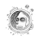 astronaut on the moon floating tattoo design idea