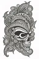 western leather tooling tattoo design idea