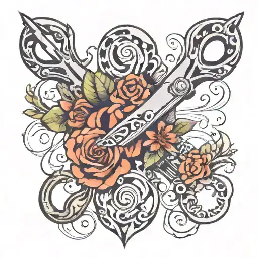 scissors adorned  tattoo design idea