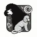 standard black poodle queen tattoo design idea