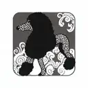 standard black poodle queen tattoo design idea