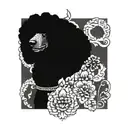 standard black poodle queen tattoo design idea