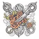 scissors adorned  tattoo design idea