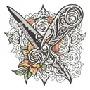 scissors adorned  tattoo design idea