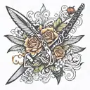scissors adorned  tattoo design idea