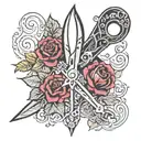 scissors adorned  tattoo design idea