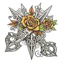 scissors adorned tattoo design idea