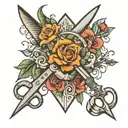 scissors adorned tattoo design idea