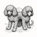 Cerberus poodle tattoo design idea