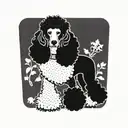 standard black poodle queen tattoo design idea