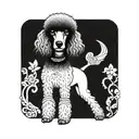 standard black poodle queen tattoo design idea
