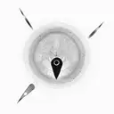 3D Alien UFO and the disk shaped as a vinyl record tattoo design idea