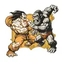 goku vs king kong tattoo design idea