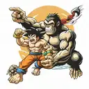 goku vs king kong tattoo design idea