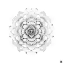 flores terminando en mandala tattoo design idea