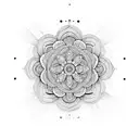 flores terminando en mandala tattoo design idea