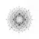 flores terminando en mandala tattoo design idea