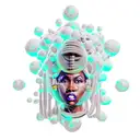 A 3D wall art of a photorealistic Afrocentric Black woman in a crystal maze. The woman is depicted as gorgeous, wearing  tattoo design idea