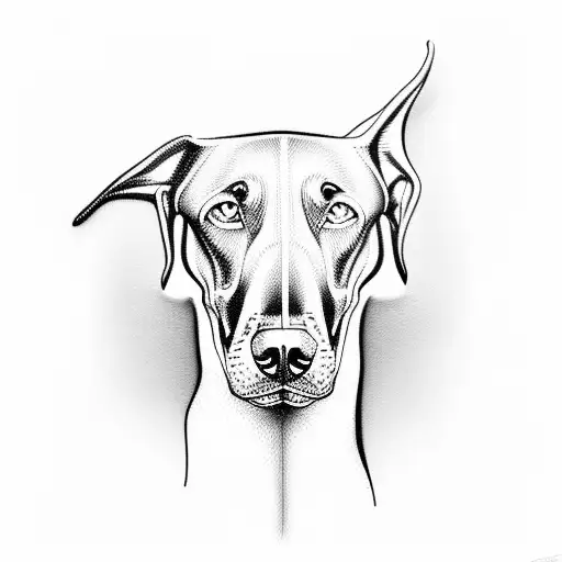 doberman dog  tattoo design idea