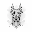 doberman dog  tattoo design idea