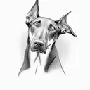 doberman dog  tattoo design idea